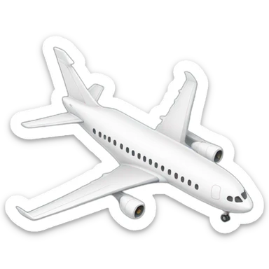 White cartoon airplane sticker