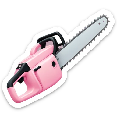 pastel pink chainsaw with hearts sticker