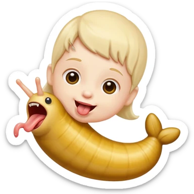 sticking out tongue like a slug toddler sticker