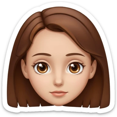 A girl with brown hair and brown eyes and a huge forehead sticker