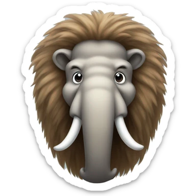 Furry Woolly Mammoth Mascot sticker
