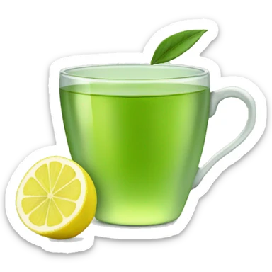 Green tea with lemon  sticker