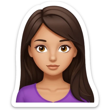 Brunette pretty girl tanned with lashes sticker