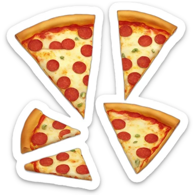 slice of pizza with smiling emoji instead of pepperoni slices sticker