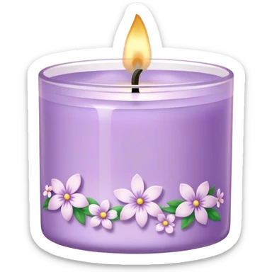  Light purple bath and body works small  floral  candle sticker