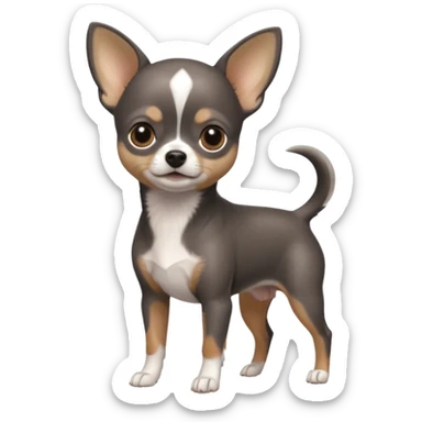 Dark graphite Chihuahua with white markings sticker