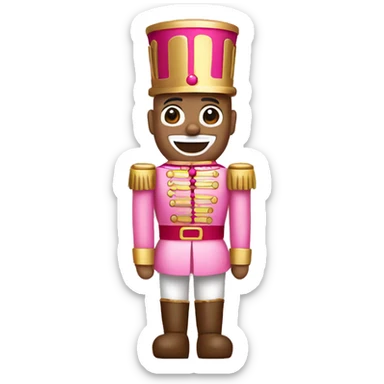 Pink and beige woody Nutcracker  sticker
