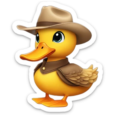 Cute cuddle duck as sherrif sticker