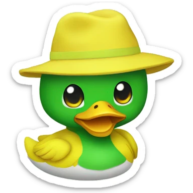 yellow green duck chibi  sticker