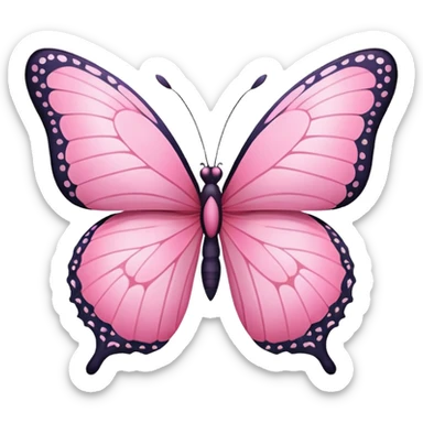 pink butterfly side view sticker