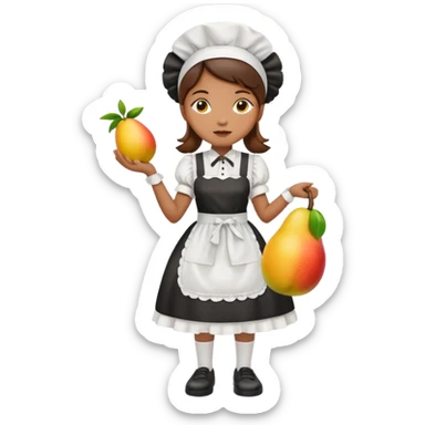 Mango dressed as a maid sticker