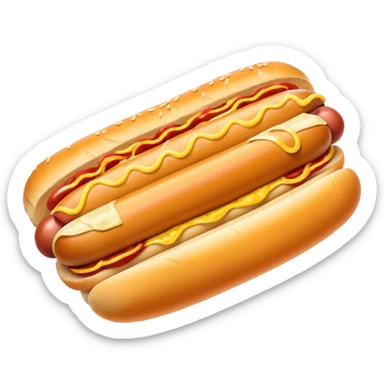 Hot dog with sauerkraut and spicy mustard in a hot dog bun sticker