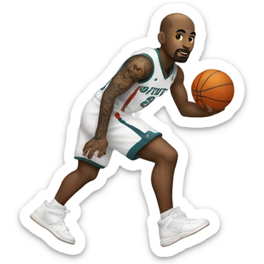 A white basketball player with tattoos on his leg sticker