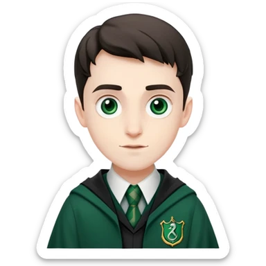 lorenzo zurzolo is Theodore Nott in harry potter, wear hogwarts slytherin uniform sticker