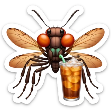 insect drinkig soda sticker