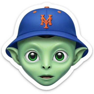 Alien with a Mets hat sticker