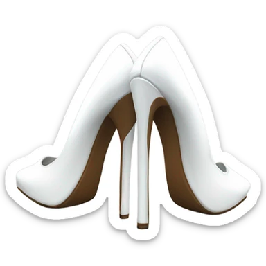 white latex mid heel shoe front and back view sticker