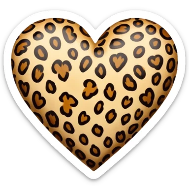 A leopard print heart  sticker