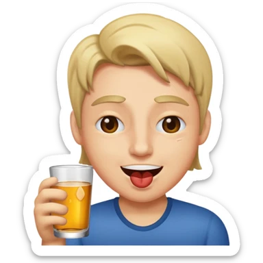 Wink emoji but drunk sticker