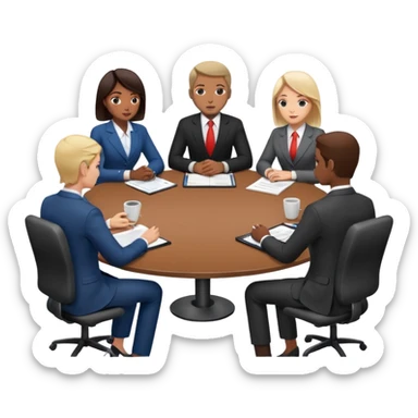 The scene where people gather and have a meeting sticker