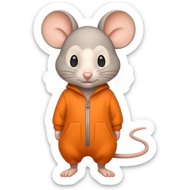 a grey mouse Prison wear orange jumpsuit sticker