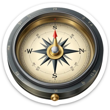 military compass navigation tool sticker