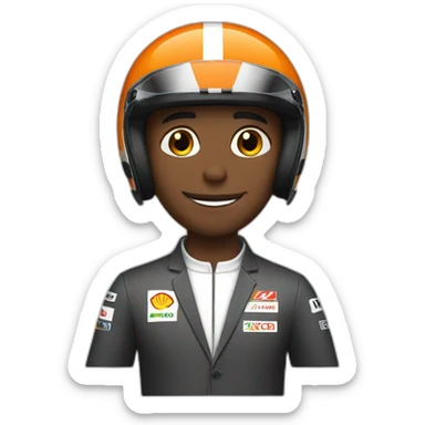 formula 1 driver with its suit sticker