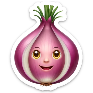 oignon fin ovale rose sticker
