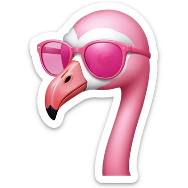 Pink flamingo with hot pink sunglasses  sticker