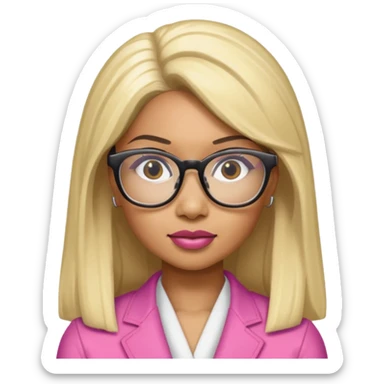 Rapper Nicki Minaj wear glasses sticker