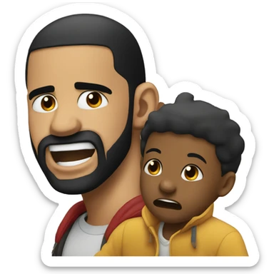 drake crying being chased by a child sticker