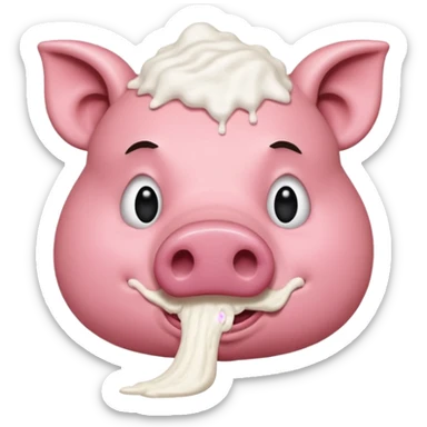 A hog snorting a line of flour  sticker