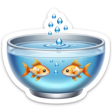 Mini fishes in a bowl for cooking  sticker