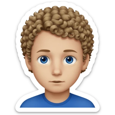 boy with deep blue eye, short curly dark blonde hair with strong jaw sticker