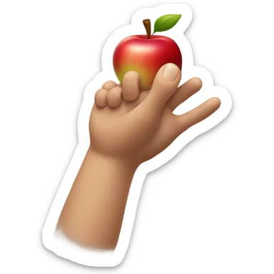 Make an apple emoji with the middle and the ring finger only sticking up sticker