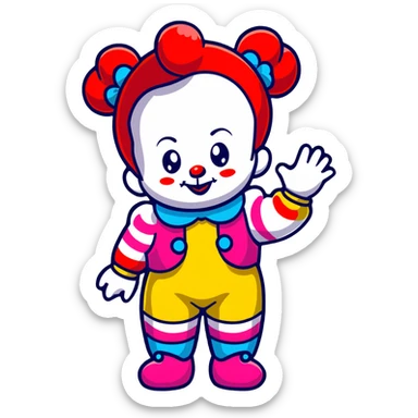 Circus Baby from Five Nights at Freddy's Sister Location, clown girl animatronic sticker