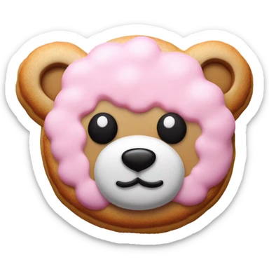 Pink clouds teddy bear cookies sparkles  sticker