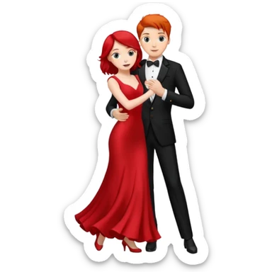 Ballroom dancing with girlred and boyblack  g sticker
