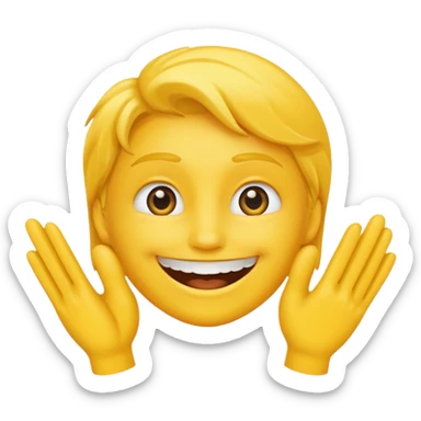 Emoji tête jaune avec un sourire et le doigt devant les dents  sticker