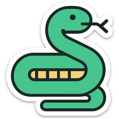 color outline icon style snake sticker