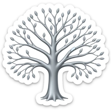 tree with eeg electrodes for branches sticker