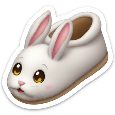 cute bunny slippers emoji sticker