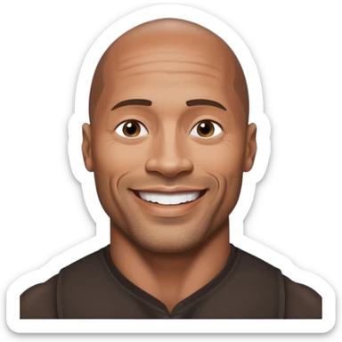 Dwayne Johnson with dark brown hair sticker
