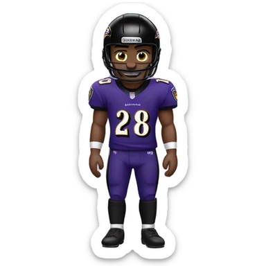 Human wearing a Baltimore ravens uniform  sticker