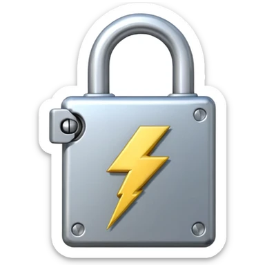 padlock emoji with a lightning bolt overlaid  sticker