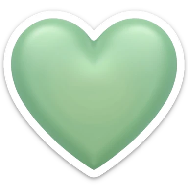 A pastel green heart sticker