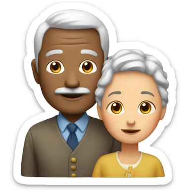 grandfather and grandmother sticker