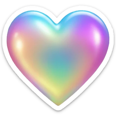 Iridescent heart sticker