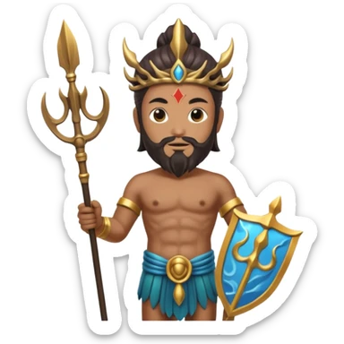 japanese god with Poseidon trident sticker