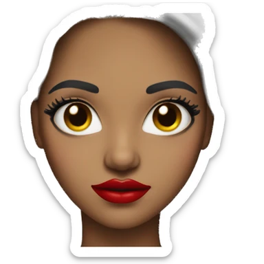 a woman with long eyelashes and bright red lipstick sticker